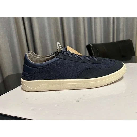 NWT  OluKai Puliki Navy Suede Lace Up Men 11 Sneakers Preppy Old Money Resort - Picture 2 of 7